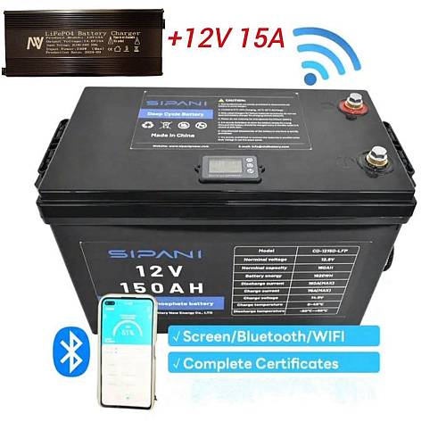 SIPANI 12V 150Ah + ΦΟΡΤΙΣΤΗΣ 12V 15A